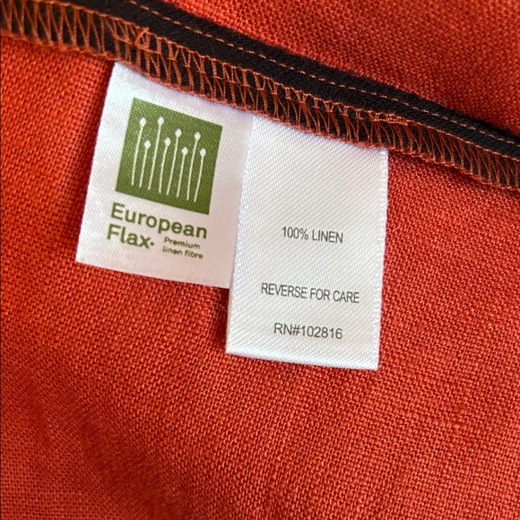 Garnet Hill Rust Flax Linen Drop waist Sun Dress NWT - Picture 8 of 8